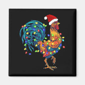 Funny Rooster Chicken Kerstlames Pajama Boerderij Magneet (Voorkant)