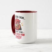 Funny Rooster Coworker Mug | I May Look Calm (Devant gauche)