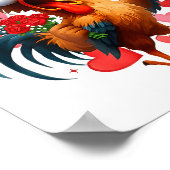 Funny Rooster F-caw-f Valentines Day Chicken Fcawf Poster (Hoek)