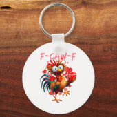 Funny Rooster F-caw-f Valentines Day Chicken Fcawf Sleutelhanger (Voorkant)