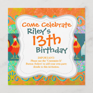 Funny Rooster Hen Funky Chicken Boerderij Animal G Kaart