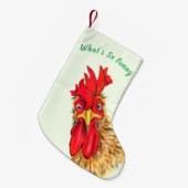 Funny Rooster Kerstkous - Aangepaste tekst Kleine Kerstsok (Voorkant (Hangend))