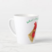 Funny Rooster Latte Mok - Aangepaste tekst (Linkerhoek)