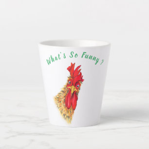 Funny Rooster Latte Mok - Aangepaste tekst