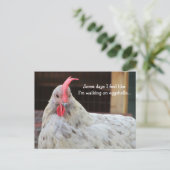 Funny Rooster met Gezegde Briefkaart (Staand voorkant)