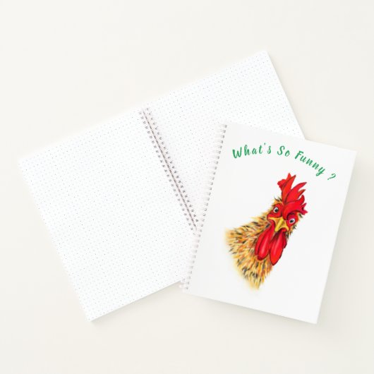 Funny Rooster Notitieboek - Aangepaste tekst (Binnen)