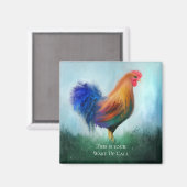 Funny Rooster Personalized Magnet Magneet (Voorkant / Achterkant)