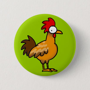 Funny rooster ronde button 5,7 cm