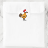 Funny rooster ronde sticker (Tas)