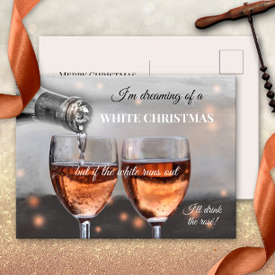 Funny Rosé Wine-Briefkaart voor kerstmis Feestdagenkaart