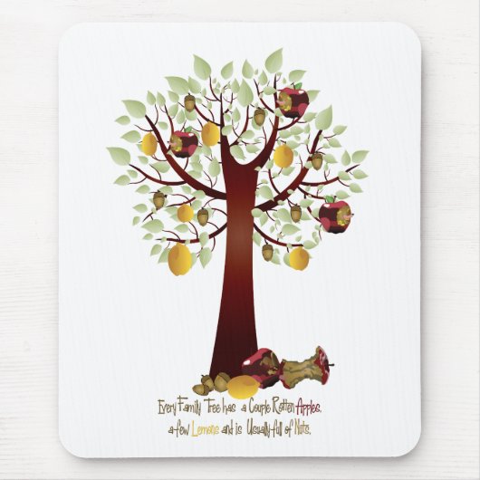 Funny Rotten Apple Family Tree Muismat (Voorkant)