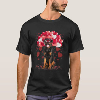 Funny Rottweiler Heart Valentijnsdag Dog Dad mama T-shirt