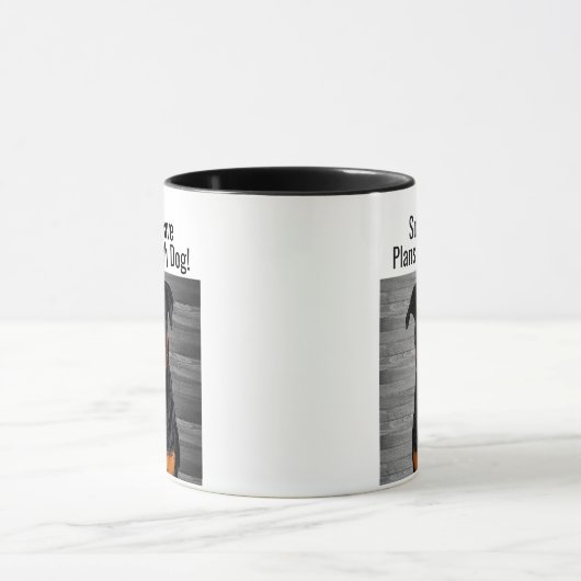 Funny Rottweiler Plans met hond Animal Mok (Midden)