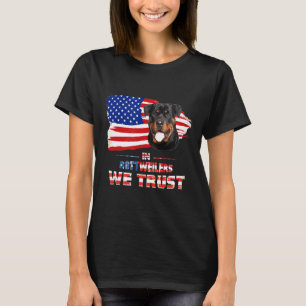 Funny Rottweiler T-shirt met trots op American Fla