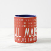 Funny Rouge Blanc Tout Mars Trekking Aventure Mug (Centre)