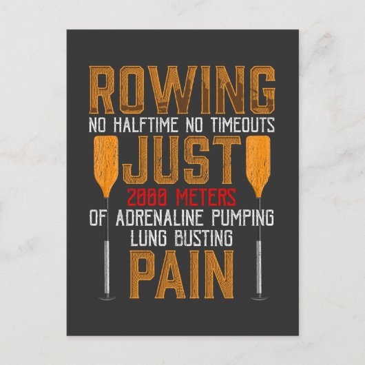 Funny Rowing Adrenaline Pumping Lung Busting Rower Briefkaart (Voorkant)
