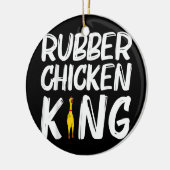 Funny Rubber Chicken Gift for Men Dad Rubber Keramisch Ornament (Links)