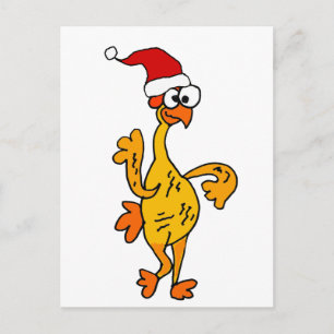 Funny Rubber Chicken Kerstmis Cartoon Feestdagenkaart