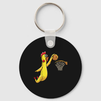 Funny Rubber Chicken Playing Sketll Player Sports  Sleutelhanger
