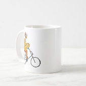 Funny Rubber Chicken Riding Bicycle Koffiemok (Voorkant links)