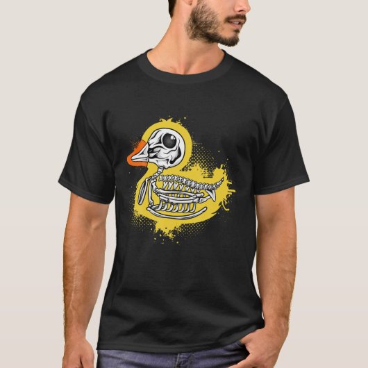 Funny Rubber Duck, Bathing Duck, Skull Skeleton Hu T-shirt (Voorkant)