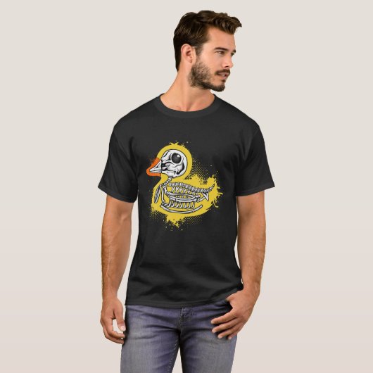 Funny Rubber Duck, Bathing Duck, Skull Skeleton Hu T-shirt (Voorkant volledig)