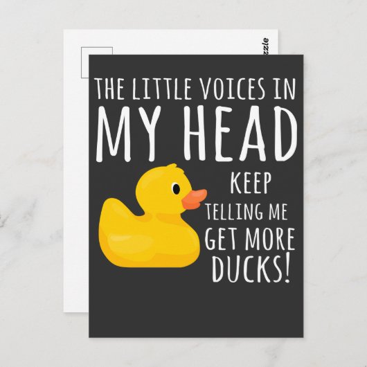 Funny Rubber Duck Little Voices in m'n hoofd Briefkaart (Voorkant / Achterkant)