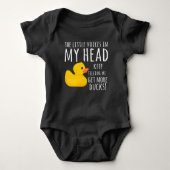 Funny Rubber Duck Little Voices in m'n hoofd Romper (Voorkant)