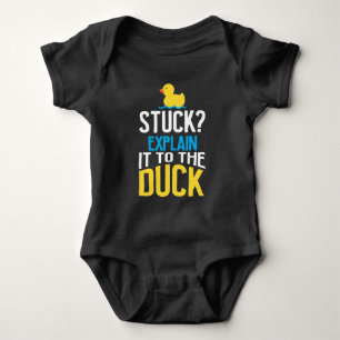 Funny Rubber Duck Programming Bug Debugging Humor Romper