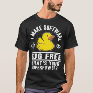 Funny Rubber Duck Superpower Programmer Nerd black T-shirt