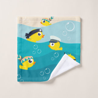 Funny Rubber Duckie Zee Beach Baby Washandje