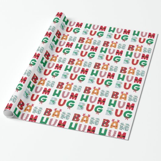Funny Rubbish Bah Humbug Cadeaupapier (Uitgerold)