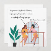 Funny Rude Carte d'anniversaire Amitié Femme Ami (Devant / Derrière)