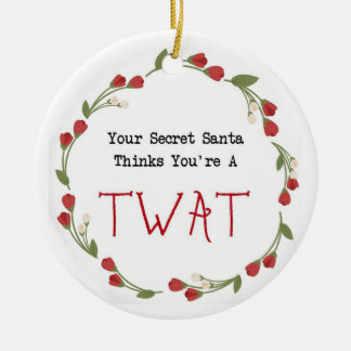 Funny rude sweuring geheime kerstboom keramisch ornament