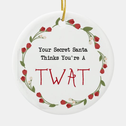 Funny rude sweuring geheime kerstboom keramisch ornament (Voorkant)