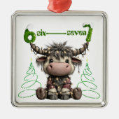 Funny Rudolf Trees Antlers Six Seven Christmas Metalen Ornament (Voorkant)