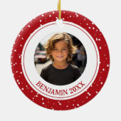 Funny Rudolph Reindeer Photo Ornement de Noël (Dos)