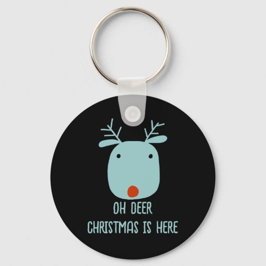 Funny Rudolph the Red-Nosed Reindeer Kerstmis Sleutelhanger (Voorkant)