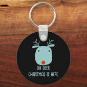 Funny Rudolph the Red-Nosed Reindeer Kerstmis Sleutelhanger (Voorkant)