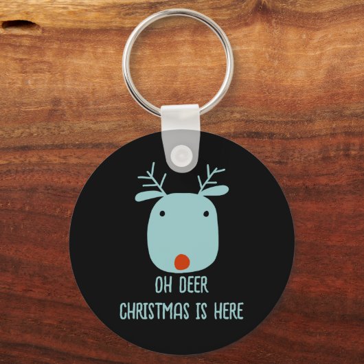 Funny Rudolph the Red-Nosed Reindeer Kerstmis Sleutelhanger (Voorkant)