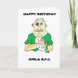 FUNNY RUGBY BIRTHDAY CARD KAART