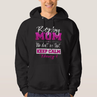 Funny Rugby mama houdt geen Calm Rugby moeder Hoodie
