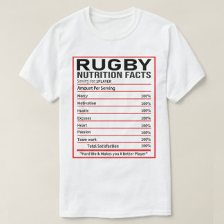 Funny Rugby Nutrition Facts Rugby Player Gift T-shirt