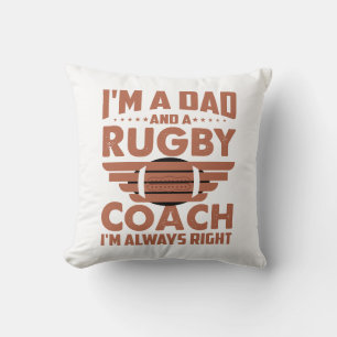 Funny Rugby Pa en Rugby Coach Kussen