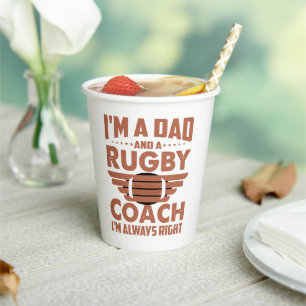 Funny Rugby Pa en Rugby Coach Papieren Bekers