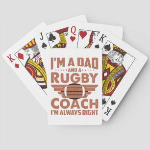 Funny Rugby Pa en Rugby Coach Pokerkaarten