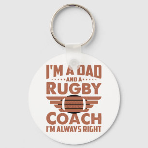 Funny Rugby Pa en Rugby Coach Sleutelhanger
