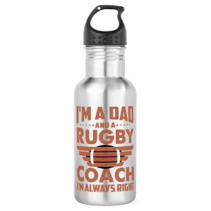 Funny Rugby Pa en Rugby Coach Waterfles
