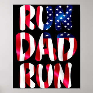 Funny run dad run marathon lover usa runner humor poster