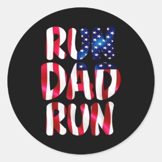 Funny run dad run marathon lover usa runner humor ronde sticker